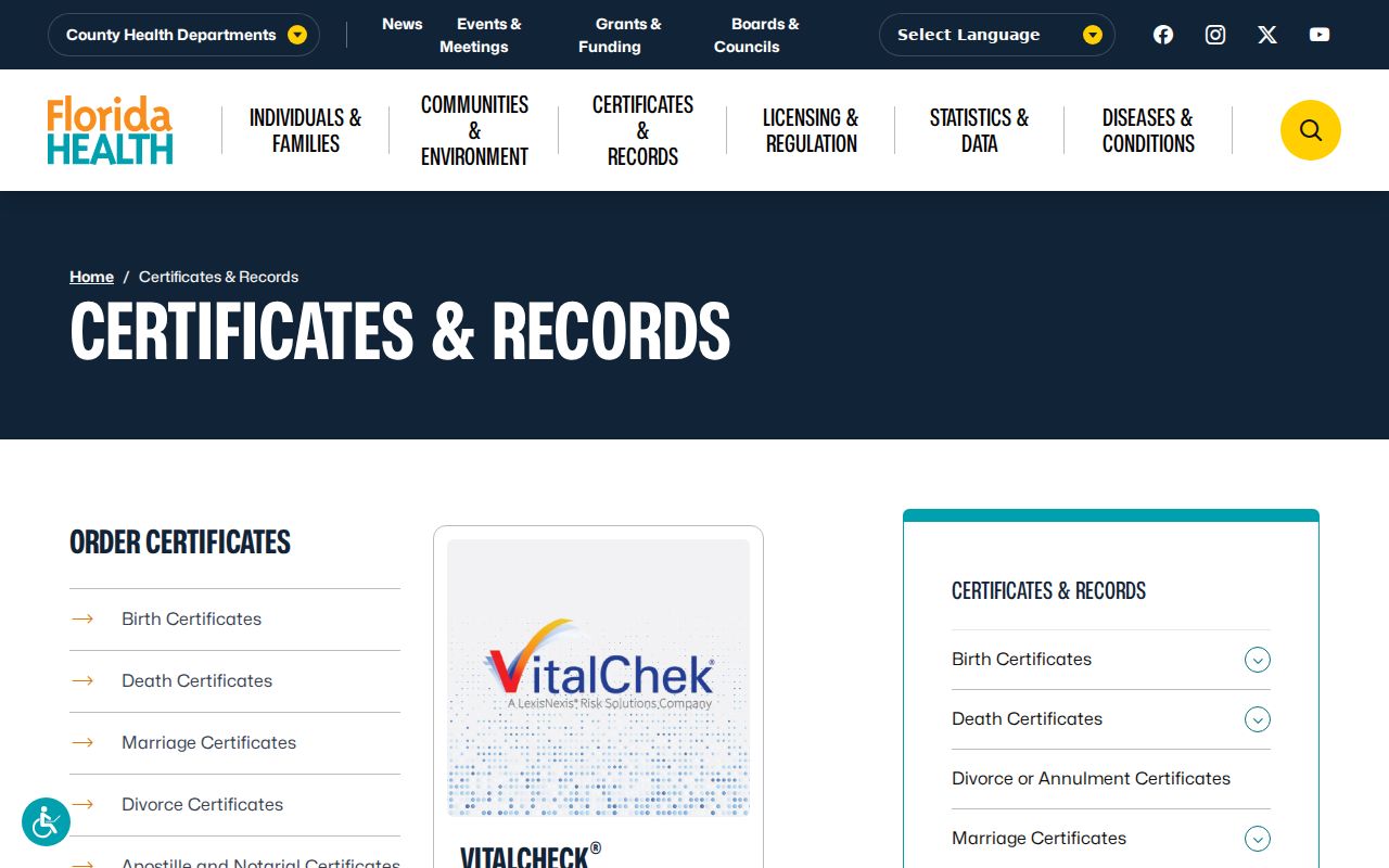 Pompano Beach resident lookup Florida vital records ordering hub