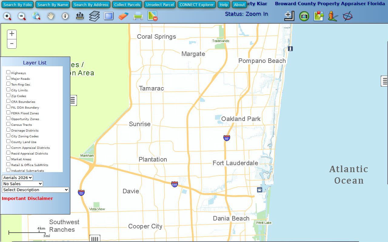 Pompano Beach ZIP code directory parcel and municipal map